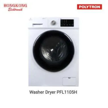[B00043] Mesin Cuci Front Loading Inverter 100% kering Polytron Wonderwash Washer Dryer 11Kg - PFL 1105H